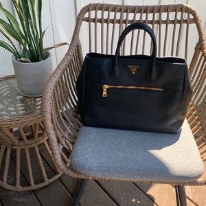 Authentic Prada Vitello Daino Calfskin leather Tote Bag